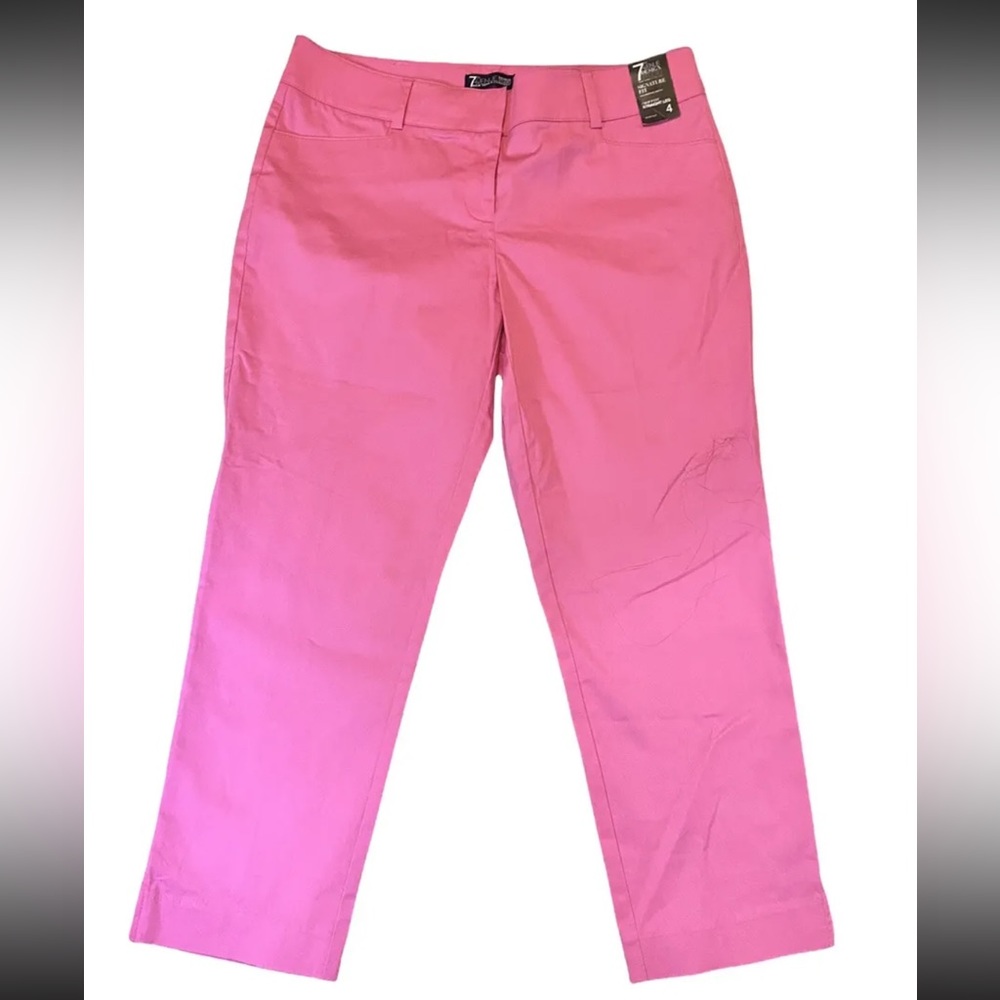 NWT Women’s New York & Company Pink 7th Avenue Straight Leg Crop Pant Sz: 4